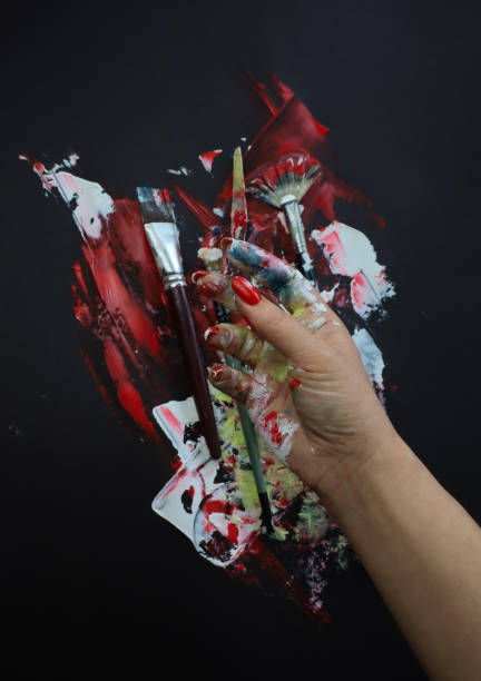 istock Paint splash of colors. Isolated on black background. Emotions, relaxation, social issues. 2162688096