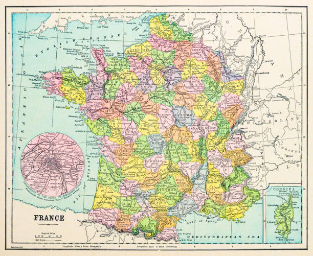 istock Antique map of France (1899) 2162689434