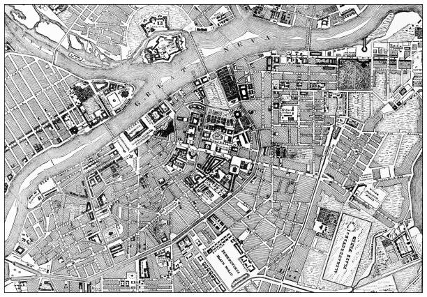 istock Antique map of St. Petersburg (1899) 2162689508