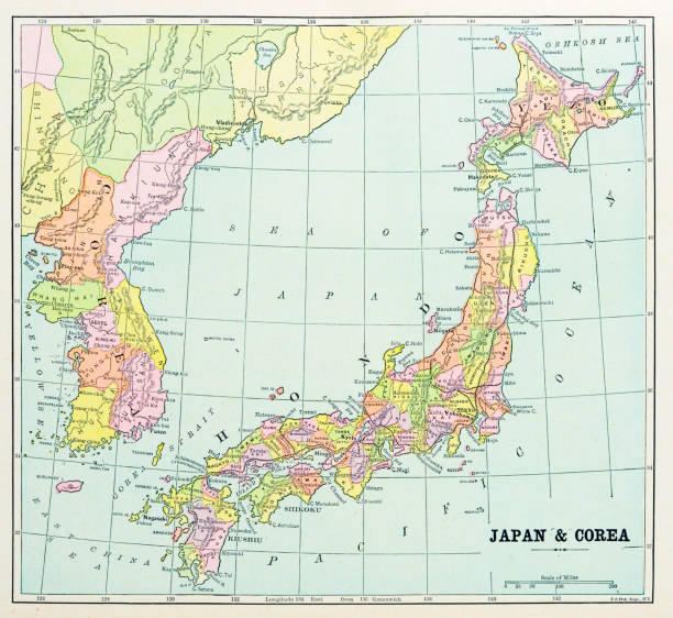 istock Antique map of Japan and Korea (1899) 2162689806