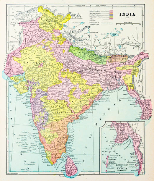 Antique map of India (1899)