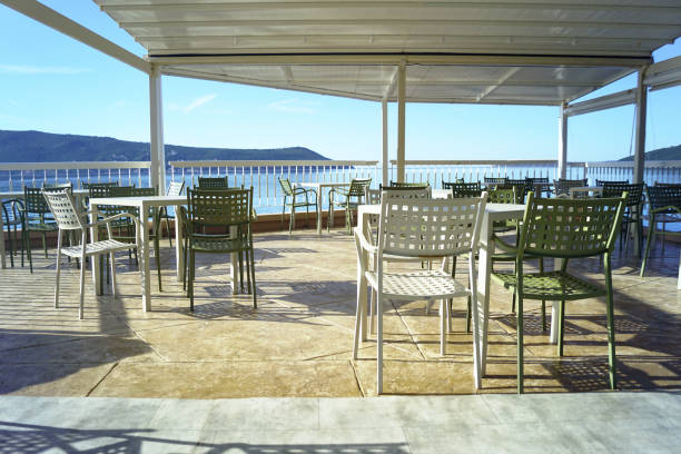 istock A cafe terrace with no customers. 2162690477