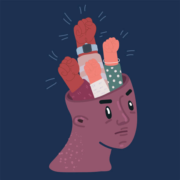 istock Vector illustration of fistn Inside of human head. 2162691856