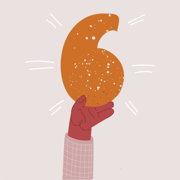 istock Vector illustration of number 6 holding in hand 2162693541
