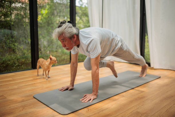 istock Elderly man doing yoga 2162706856