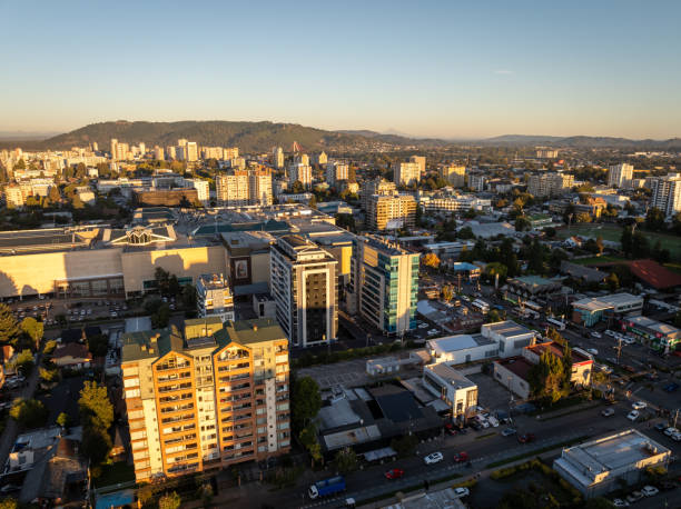 istock Aerial view of Temuco at sunset 2162707481