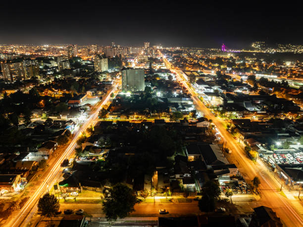 istock Aerial view of Temuco at night 2162707525