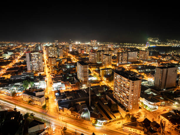 istock Aerial view of Temuco at night 2162707540