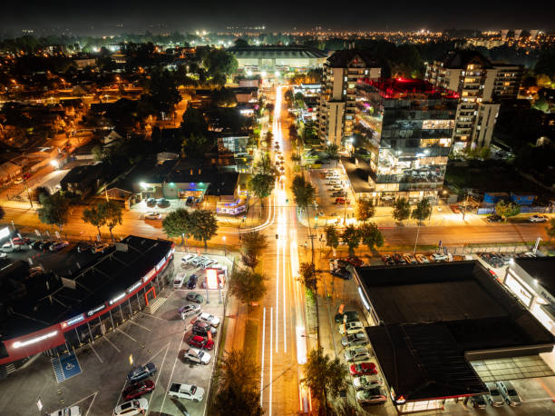 istock Aerial view of Temuco at night 2162707548