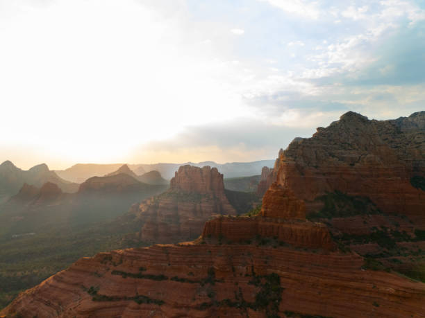 Aerial drone footage of the Sedona Arizona desert