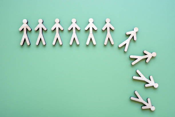 istock Abstract line of falling figures as employee turnover. 2162711274