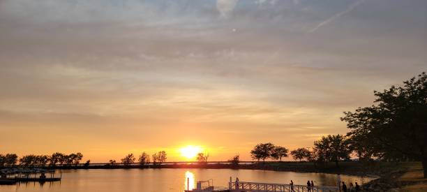 istock Colorful sunset over Lake Erie 2162715561