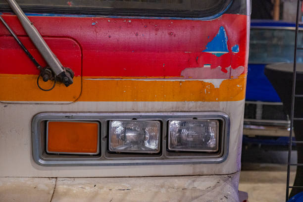 istock Vintage Urban Bus Close Up Headlight 2162715643