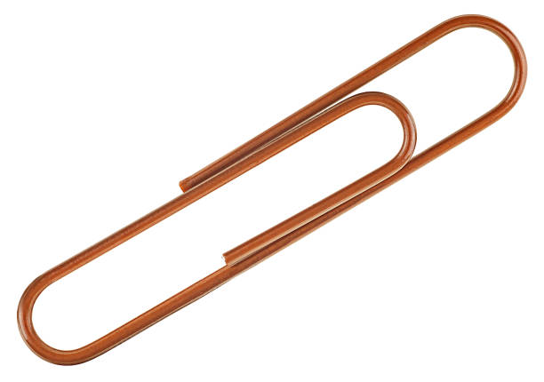 istock Brown paper clip isolated on a white background, top view. 2162716115