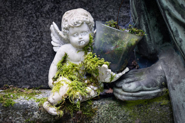 Sculptures or Statue with Green Plants Decoration in A Beautiful Garden.