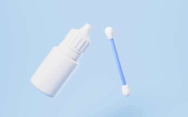 istock White ear drops and cotton swabs, 3d rendering. 2162728966