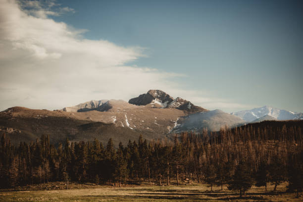 Summer in the mountains with blue sky and clouds