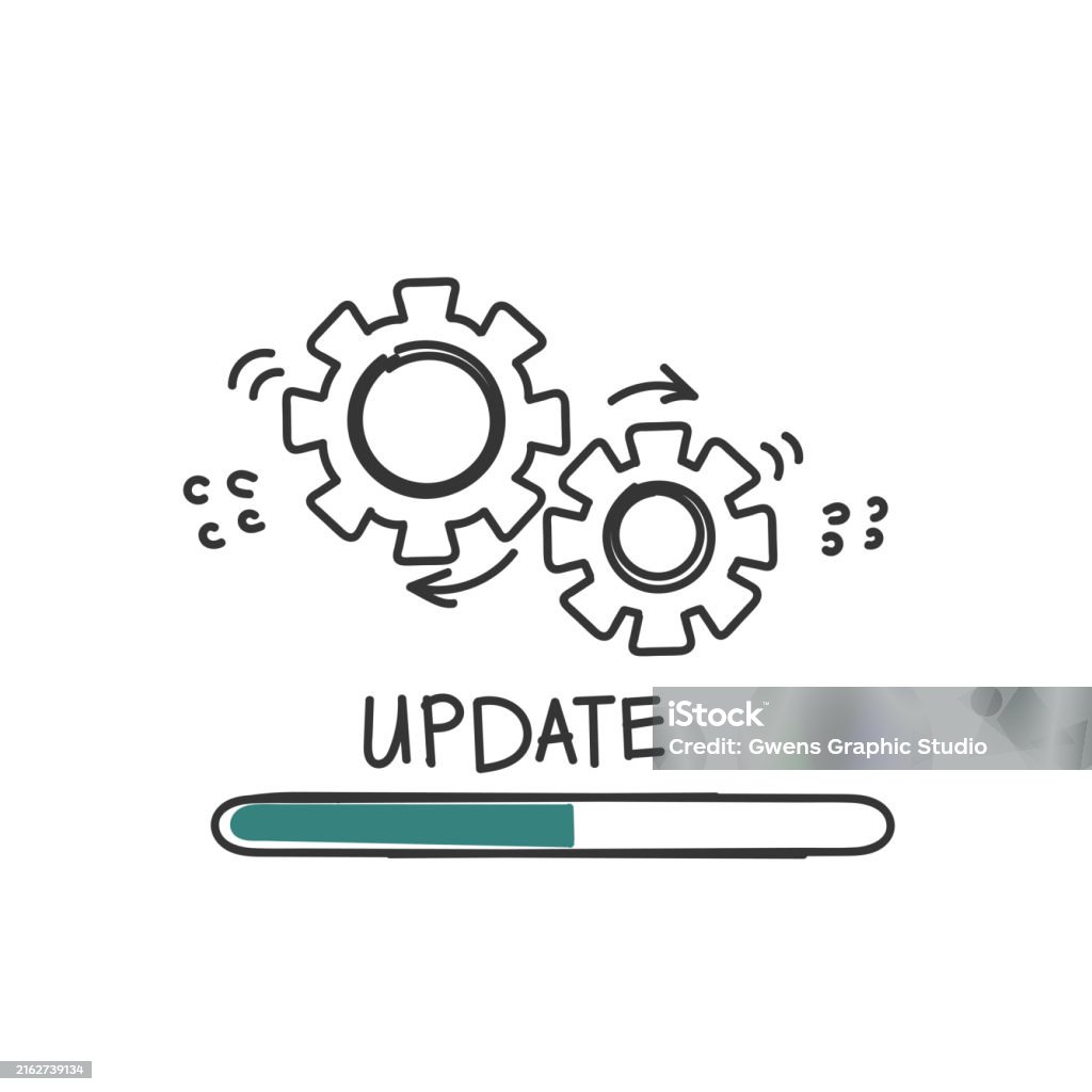 Hand Drawn Doodle System Update Loading On Electronic Device ...