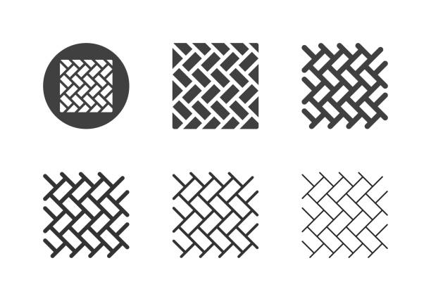 ikony cihlové podlahy - multi series - terasa pozemky stock ilustrace