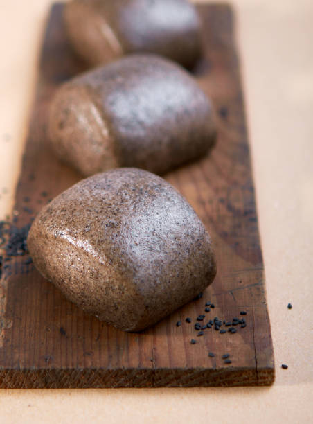 istock Homemade black sesame steam buns 2162745663