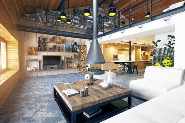 istock modern loft living room interior. 2162746195