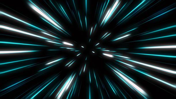 istock Speedy digital background illustration of radiant blue lights 2162749145