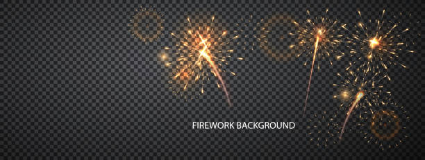 istock Firework background for celebration. Night salute for New Year celebration. Festival fireworks banner with space for inscription. 2162753257