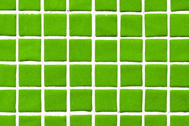 istock Green square ceramic tile background. Swimming pool texture. Geometric wall decoration. Home bathroom floor. 2162754721