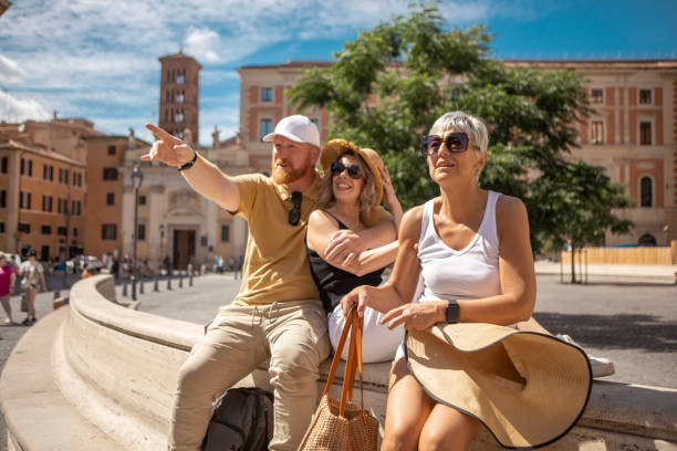 istock Three beautiful mature friends sightseeing in Rome 2162759709