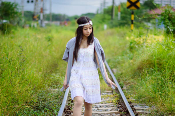 cute woman in white