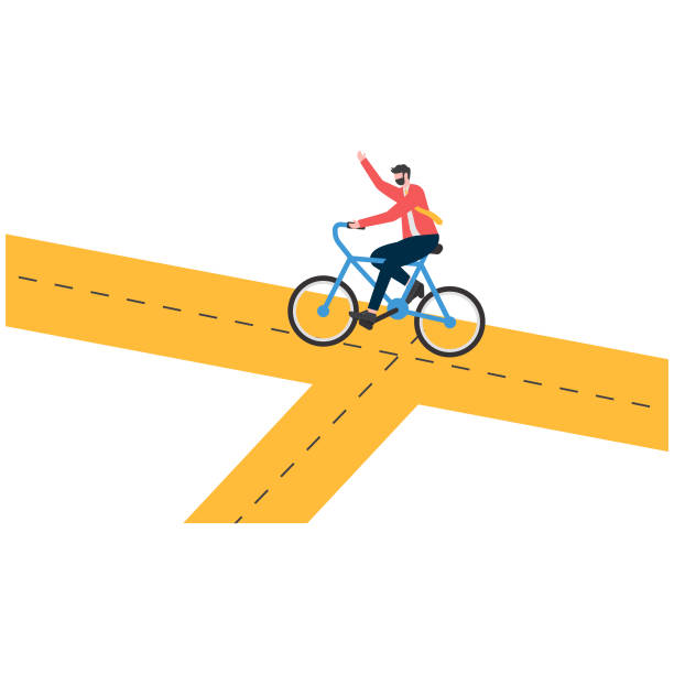 istock Business guidance and leadership, businessman standing at the crossroads command 2162763027