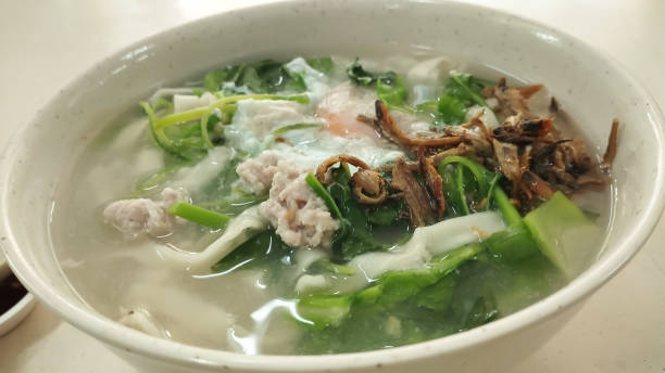 istock ban mian noodle soup with vegetable and small dried fish 2162764684