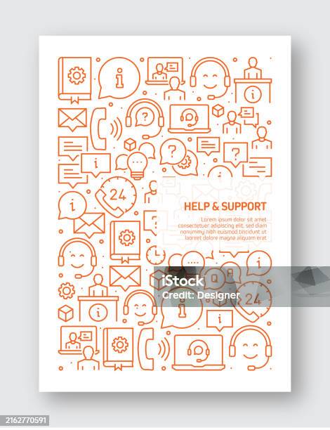 Help Guide Banner Help And Support Related Line Style Banner Design For Web Page Headline ...