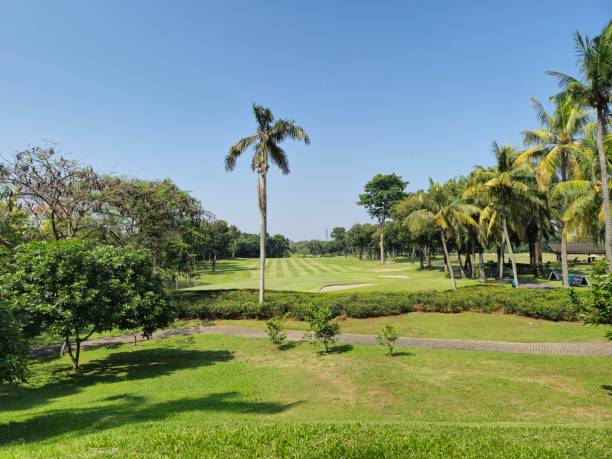 istock view of a golf course in Bekasi, West Java, Indonesia which is very nice and clean 2162772004