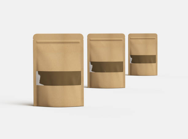 istock 3D render of a generic paper doypack with the window hole on a light background 2162776890