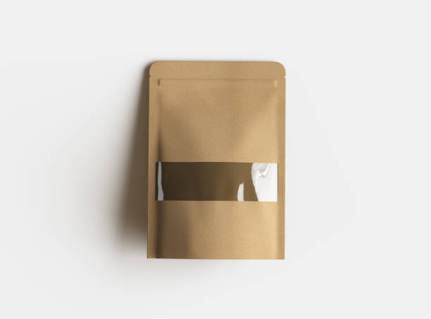 istock 3D render of a generic paper doypack with the window hole on a light background 2162776896