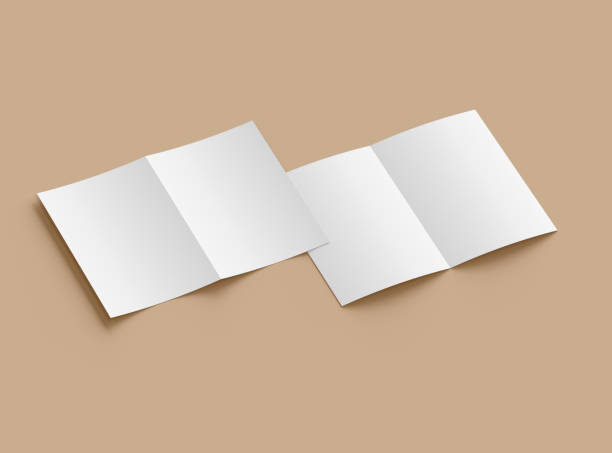 Customizable Half Fold 8x11 letter brochure mockup to present your design. 3d render
