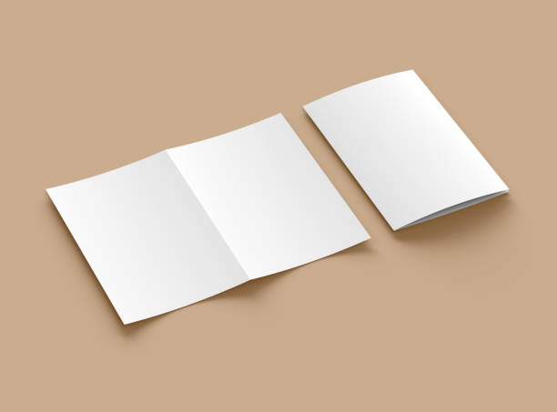 istock Customizable Half Fold 8x11 letter brochure mockup to present your design. 3d render 2162779617