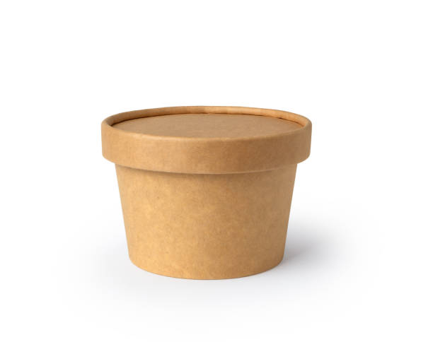 istock Eco paper tableware soup cup, food container, isolated on white background with clipping path 2162784273