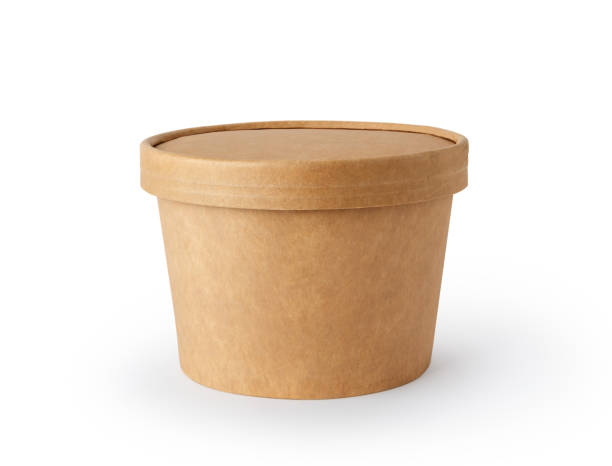 istock Eco paper tableware soup cup, food container, isolated on white background with clipping path 2162784349