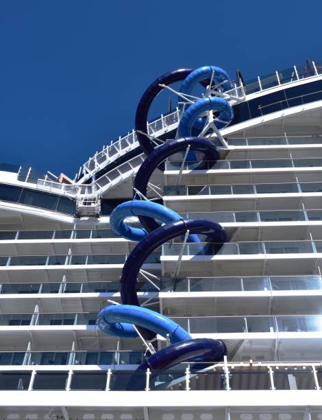 Charlotte Amalie, US Virgin Islands - 3rd February 2024:Norwegian Viva waterslides