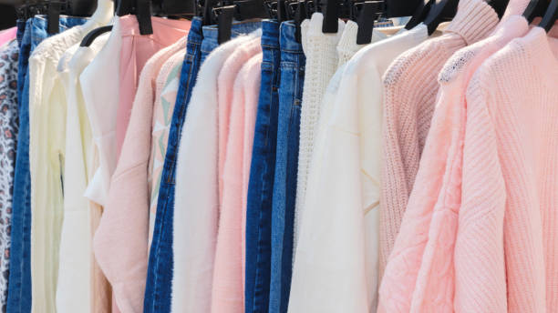 istock multicolor clothing in the store market 2162789708