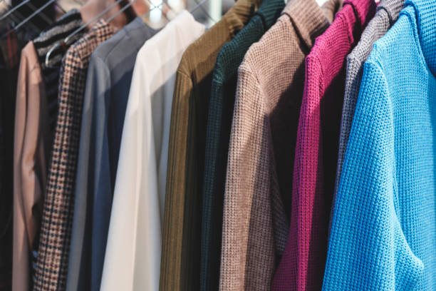 istock multicolor clothing in the store market 2162790049