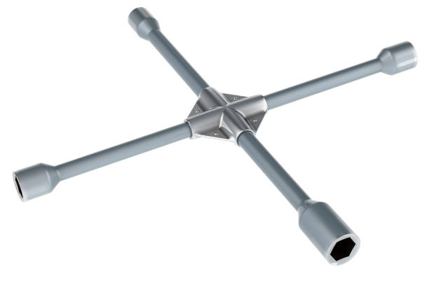 istock Universal Lug Wrench, Anti-Slip Cross Wrench, 3D rendering 2162792194