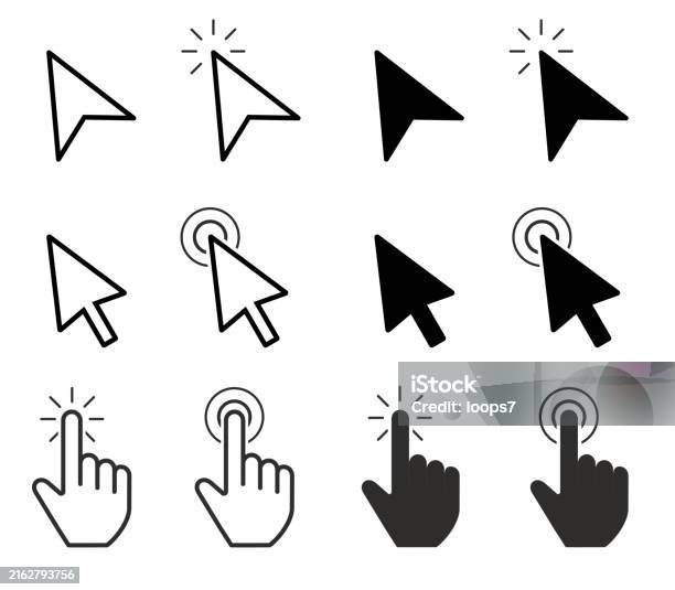 Computer Cursors Click Stock Illustration - Download Image Now - Arrow ...