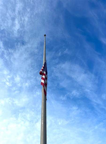 Old flag half mast