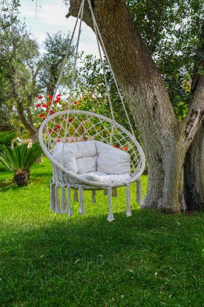 istock White hammock chair in a beautiful garden 2162805885