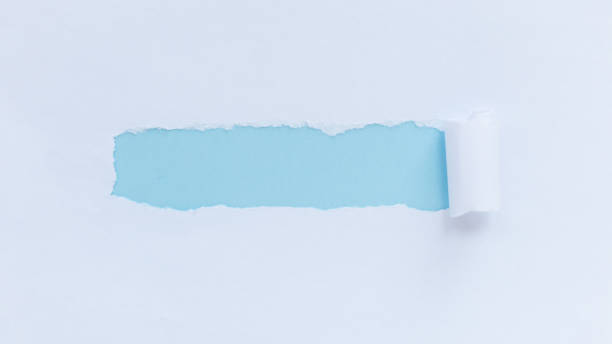 istock White torn paper with blue frame for text and design. Tagging and advertising, concept 2162809203