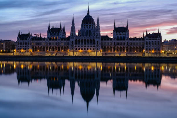 Budapest Hungarian Parliament building on Danube River, Hungary