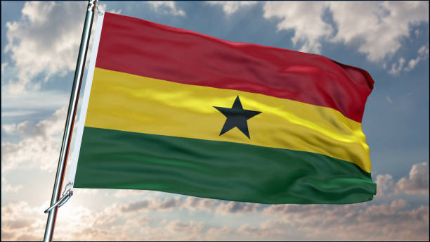 istock Ghana flag background realistic waving in the wind 8K 2162817221